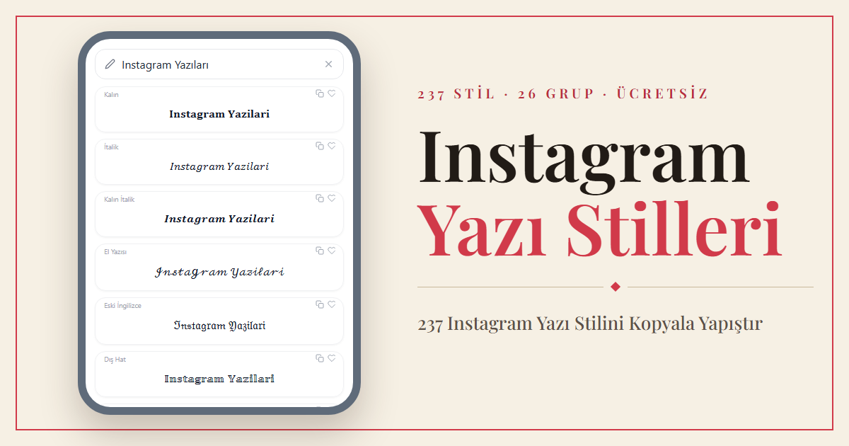 Instagram Yazı Stilleri — 48 Instagram Yazı Stilini Kopyala Yapıştır